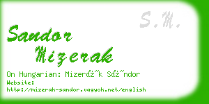 sandor mizerak business card